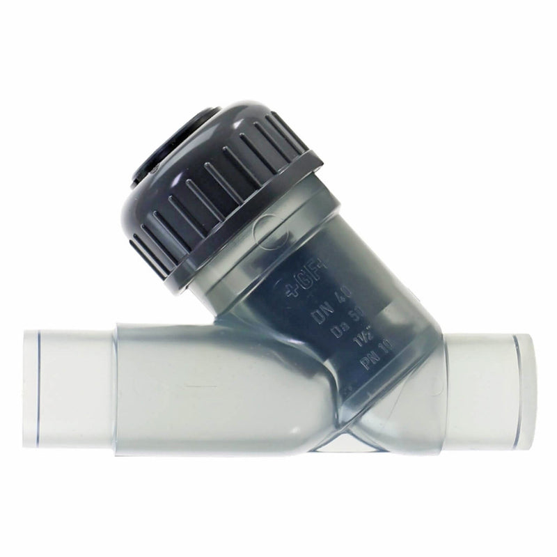 Georg Fischer Y Check Valve Clear PVC 1/2 to 3 in. Socket or Spigot EPDM or FPM