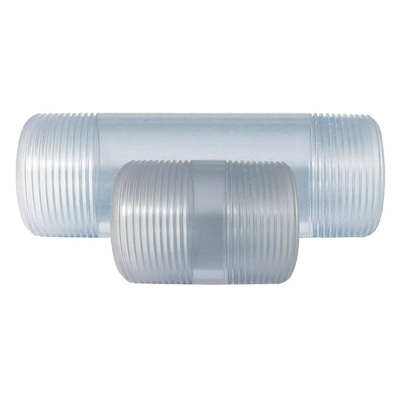 Ppafco Threaded Nipple Clear PVC 1/2 to 2 in. Close to 12 in. Length MPT Schedule 80